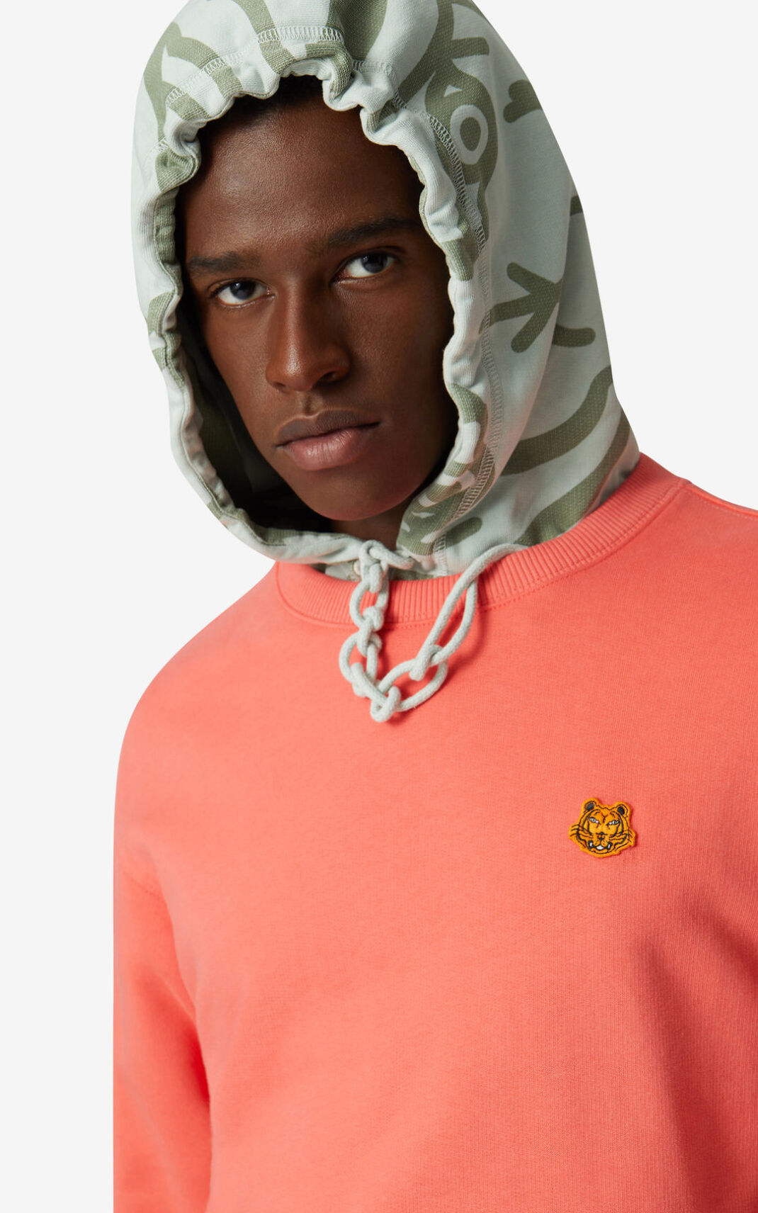 Kenzo Tiger Crest Sweatshirt Erkek Pembe | 2486-WOLZD
